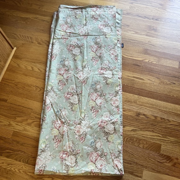 Ralph Lauren Charlotte IV Green Floral Flowers Shabby Queen Flat Sheet Cottage - Picture 4 of 10